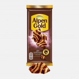 Шоколад Alpen Gold Два шоколада темный и белый 80г