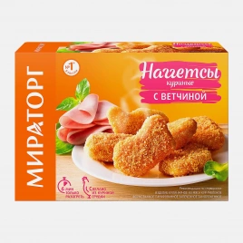 Наггетсы Мираторг куриные с ветчиной 250г