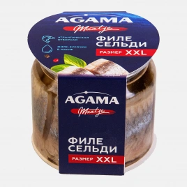 Сельдь атлантическая филе-кусочки в масле Агама 250г