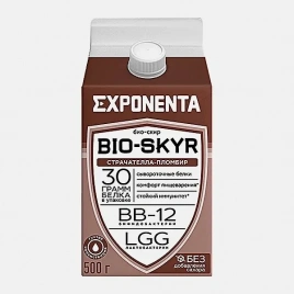Напиток кисломолочный Exponenta Bio-Skyr Страчателла-пломбир высокобелковый обезжиренный 500г