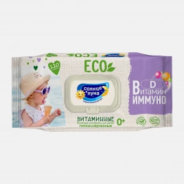 Салфетки Солнце и луна Eco влажные детские витаминные 0+ 120шт
