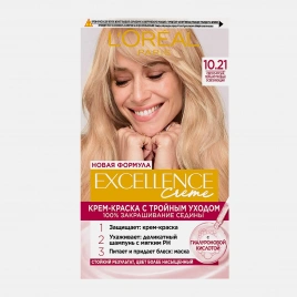 Стойкая крем-краска для волос L’Oreal Paris Excellence оттенок 10.21 Светло-русый перламутровый осветляющий