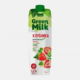 Напиток соевый клубника Green Milk 1% 1л