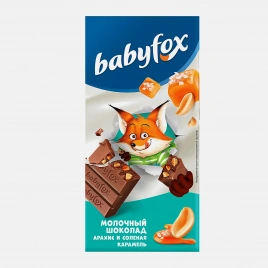 Шоколад молочный Babyfox с арахисом и солёной карамелью 90г