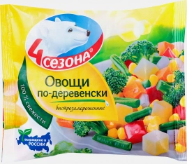 Смесь овощная 4 Сезона Овощи по-деревенски быстрозамороженные 400г