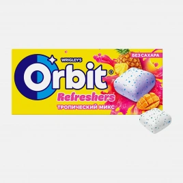 Жевательная резинка Orbit Refreshers Освежающие кубики Тропический вкус без сахара 16г