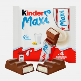 Молочный шоколад Maxi с молочной начинкой Kinder 84г