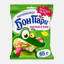 Суфле Кислые кубы со вкусом фруктов Бон Пари 65г