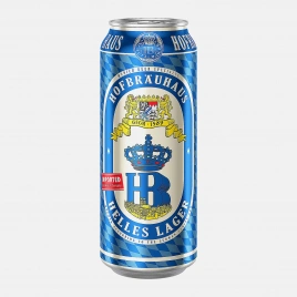Пиво Hofbrauhaus Helles Lager светлое фильтрованное пастеризованное 4.9% 500мл