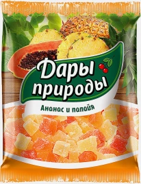 Цукаты ананас и папайя Дары Природы 150г