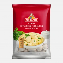 Пельмени с отборной говядины и свинины Ложкаревъ 700г