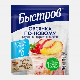 Каша клубника персик яблоко семена льна и отруби без сахара Быстров 35г