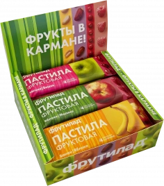 Пастила со вкусом яблоко-вишня/яблоко-малина/банан-яблоко Фрутилад 30г в ассортименте