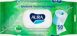Туалетная бумага Aura Ultra Comfort влажная с крышкой 50шт