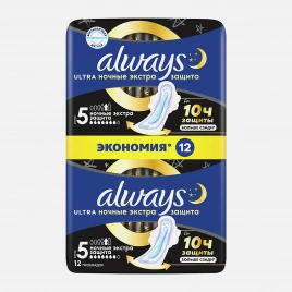Прокладки Always Ultra Secure Night 12шт