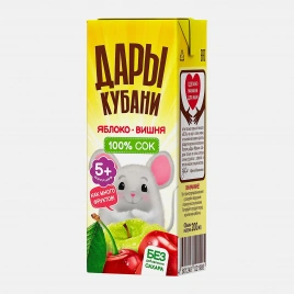 Сок Дары Кубани яблоко-вишня с 5 месяцев 200мл