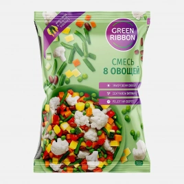 Смесь Green Ribbon 8 овощей быстрозамороженная 700г