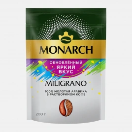 Растворимый кофе с добавлением молотого Милиграно Monarch 200г