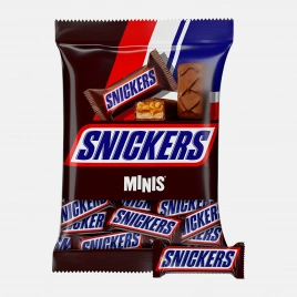 Конфеты шоколадные с карамелью арахисом и нугой Snickers Minis 180г