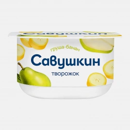 Паста творожная груша и банан Савушкин 3.5% 120г