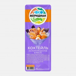 Коктейль Меридиан из морепродуктов в масле 200г
