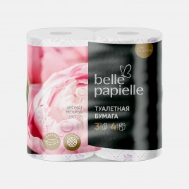 Туалетная бумага Belle Papielle мокрые Цветы 3 слоя 4 рулона