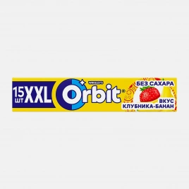 Жевательная резинка Orbit XXL Клубника-банан без сахара 20.4г
