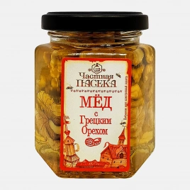 Мед с грецким орехом Частная пасека 225г