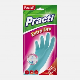 Перчатки Paclan Extra dry латексные c хлопковым напылением L