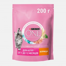 Сухой корм для котят с курицей и цельными злаками Purina ONE 200г