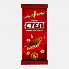 Шоколад молочный Степ с арахисом и карамелью 80г