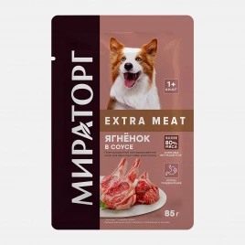Влажный корм для взрослых собак Мираторг Extra Meat ягненок в соусе 85г