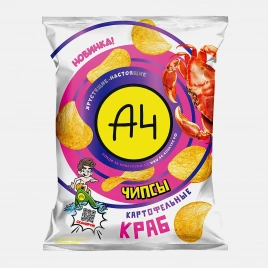 Чипсы А4 картофельные со вкусом краба 50г
