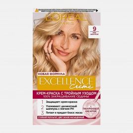 Стойкая крем-краска для волос L’Oreal Paris Excellence оттенок 9 Очень светло-русый