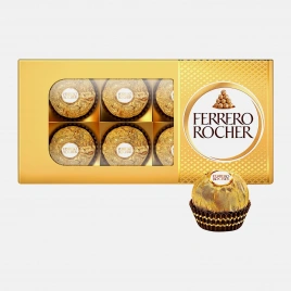 Конфеты Ferrero Rocher из молочного шоколада с начинкой из крема и лесного ореха 75г