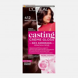 Стойкая краска-уход для волос L’Oreal Paris Casting Creme Gloss без аммиака оттенок 412 Какао со льдом