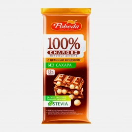 Шоколад Charged молочный с фундуком Победа Вкуса 90г