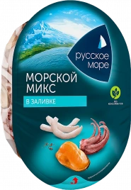 Коктейль морепродуктов Русское море Морской микс в заливке 180г