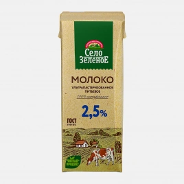 Молоко Село Зеленое ультрапастеризованное 2.5% 200г