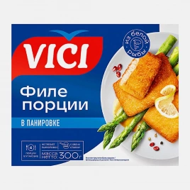 Порции из рыбного филе в панировке Vici 300г