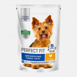 Сухой корм для собак маленьких пород с курицей Perfect Fit 500г