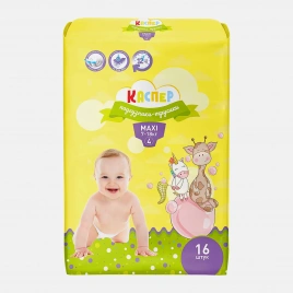Подгузники-трусики Каспер детские р.4 Maxi 7-18кг 18шт/16шт