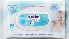 Салфетки влажные Yokosun детские 64шт
