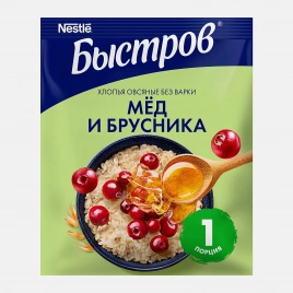 Каша Быстров Овсяная Брусника и мед 40г
