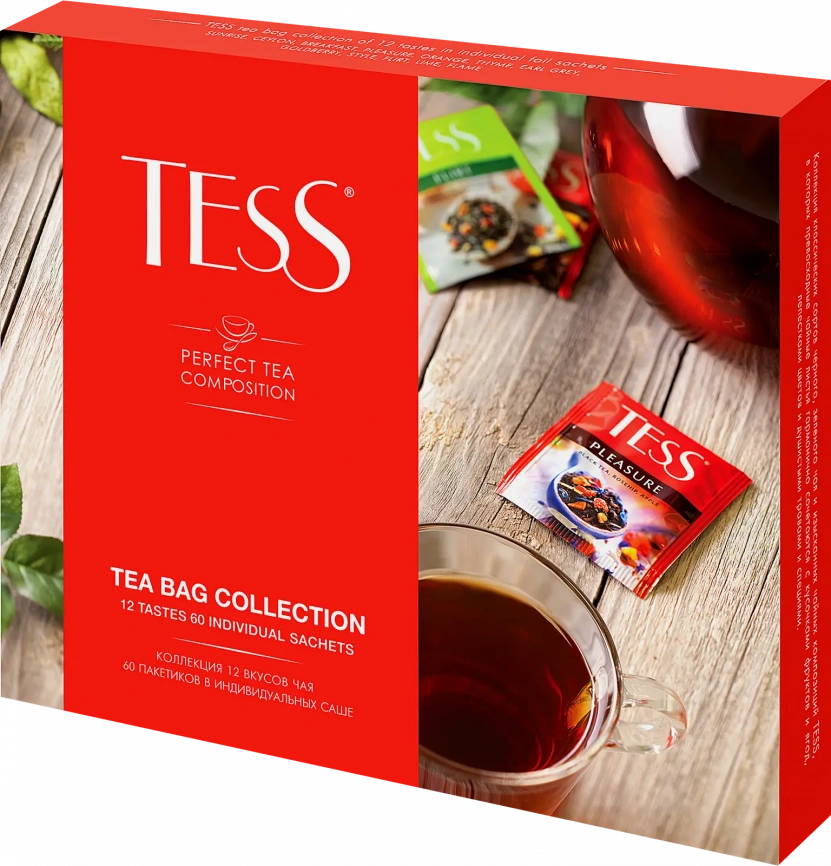 Подарочный набор Чай Tess ассорти 12 видов 60пак фото 6