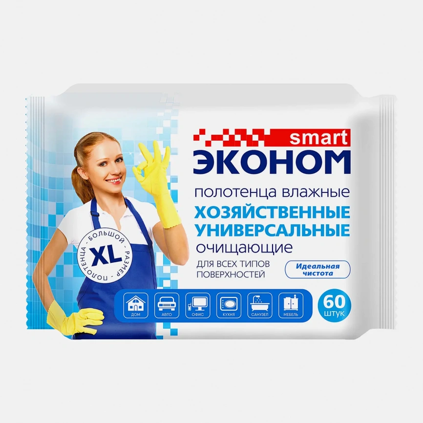 Влажные полотенца Эконом Smart 18*7см 60шт фото 1