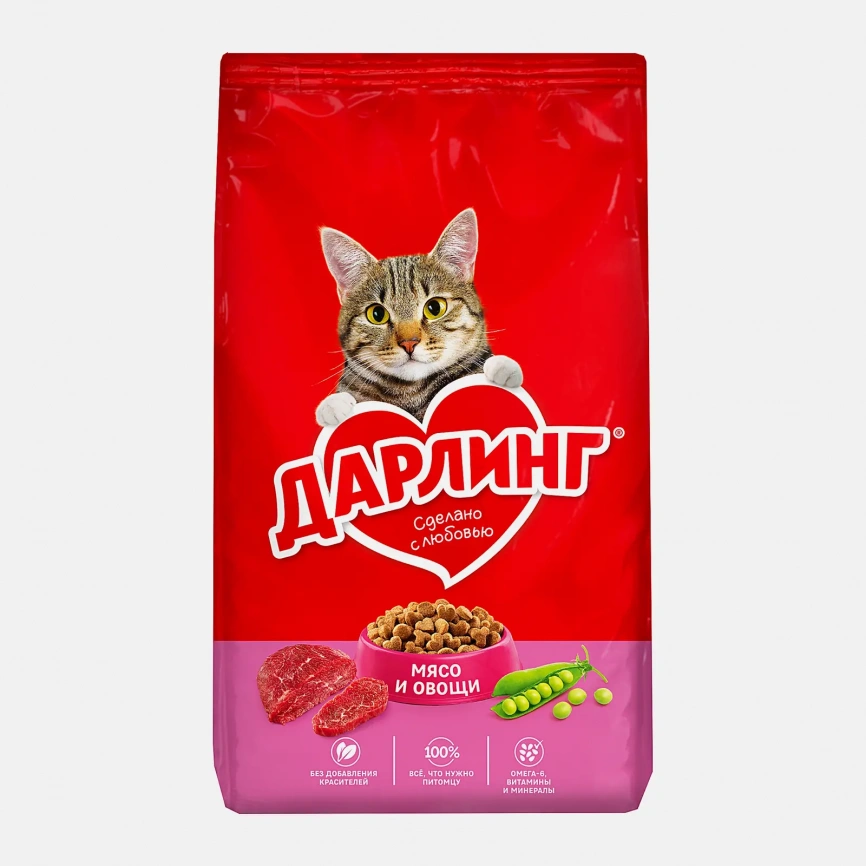 Сухой корм для кошек с мясом и овощами Дарлинг 1.75кг фото 2