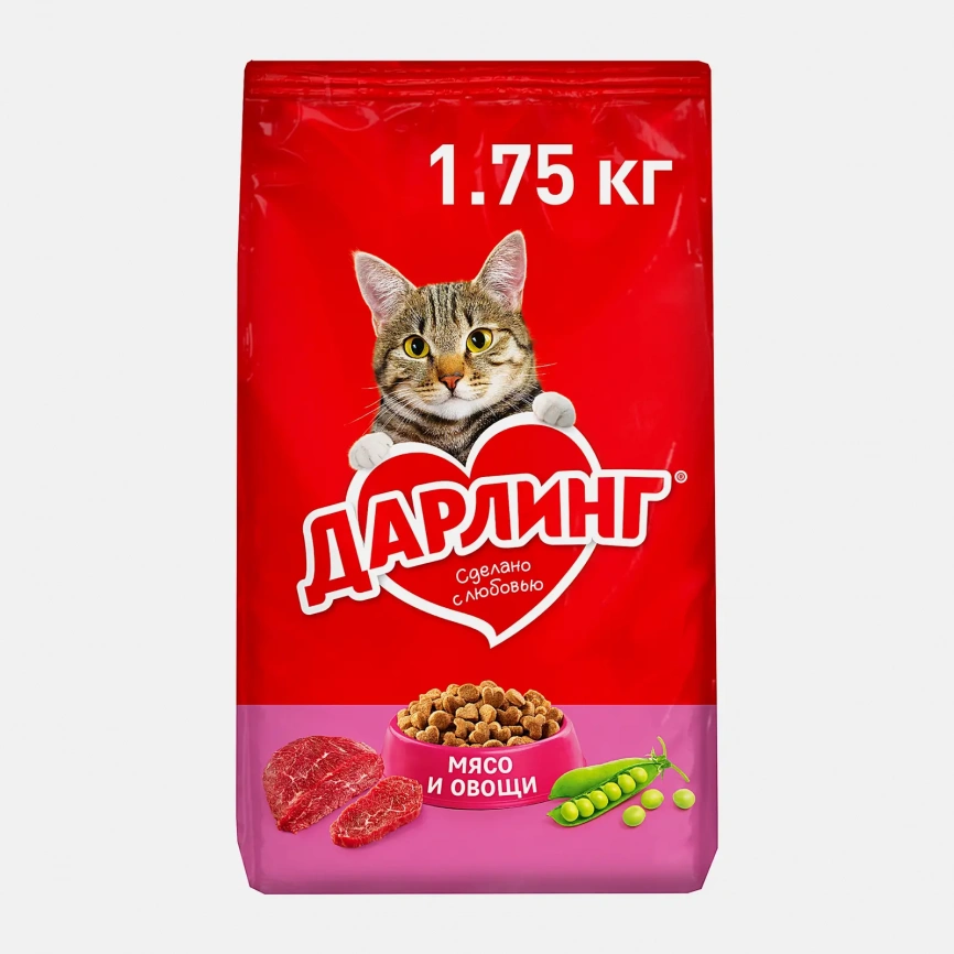 Сухой корм для кошек с мясом и овощами Дарлинг 1.75кг фото 1