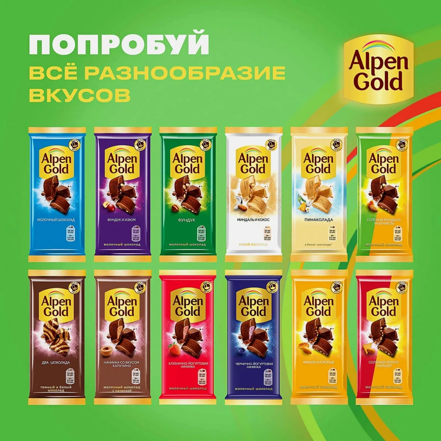 Шоколад Alpen Gold молочный Соленый миндаль и карамель 80г фото 9