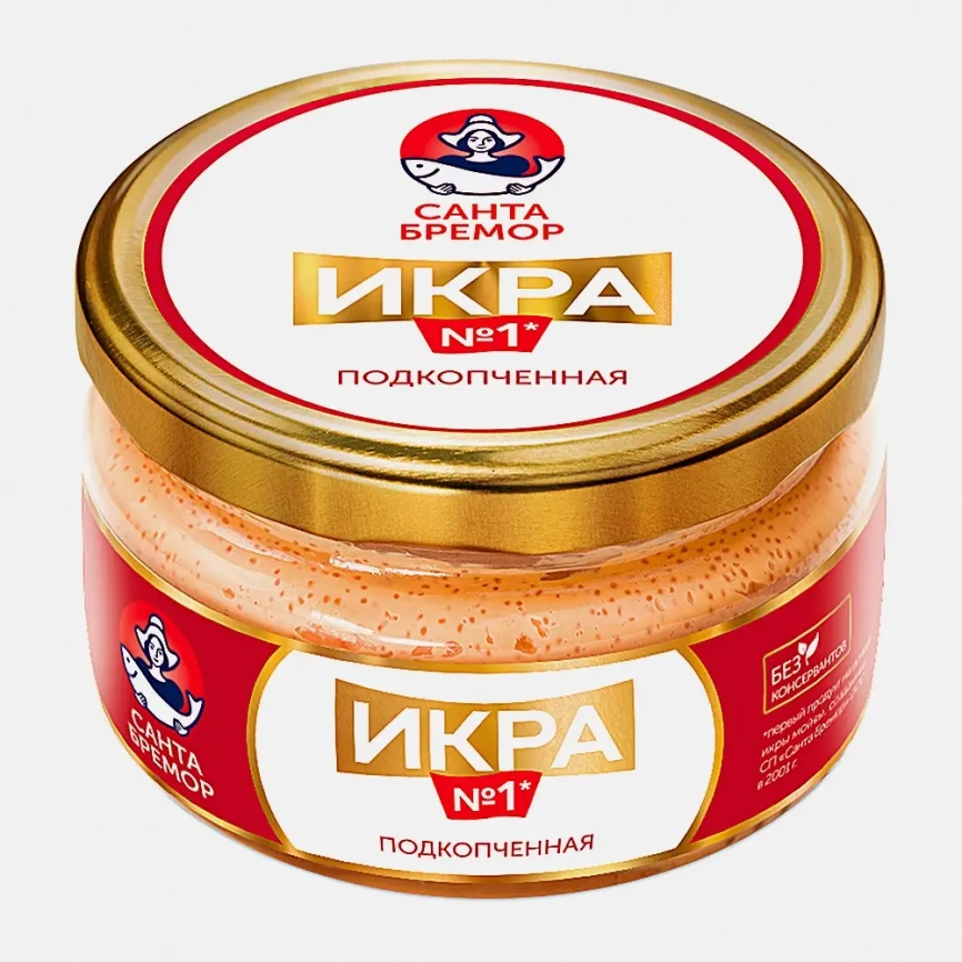 Икра мойвы Санта Бремор Подкопченная 180г фото 1